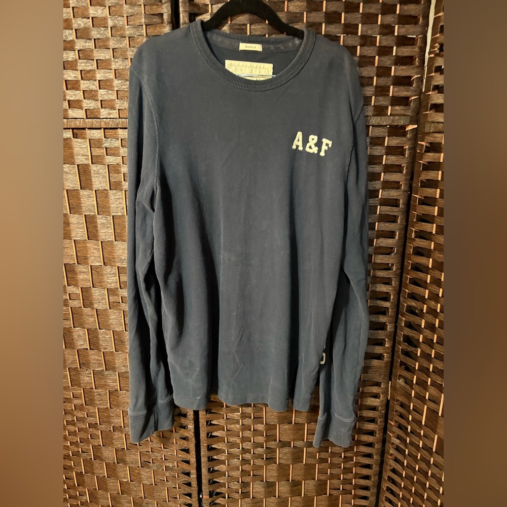 Vintage Abercrombie & Fitch A&F ’92 Navy Long Sleeve Shirt Men’s Y2K